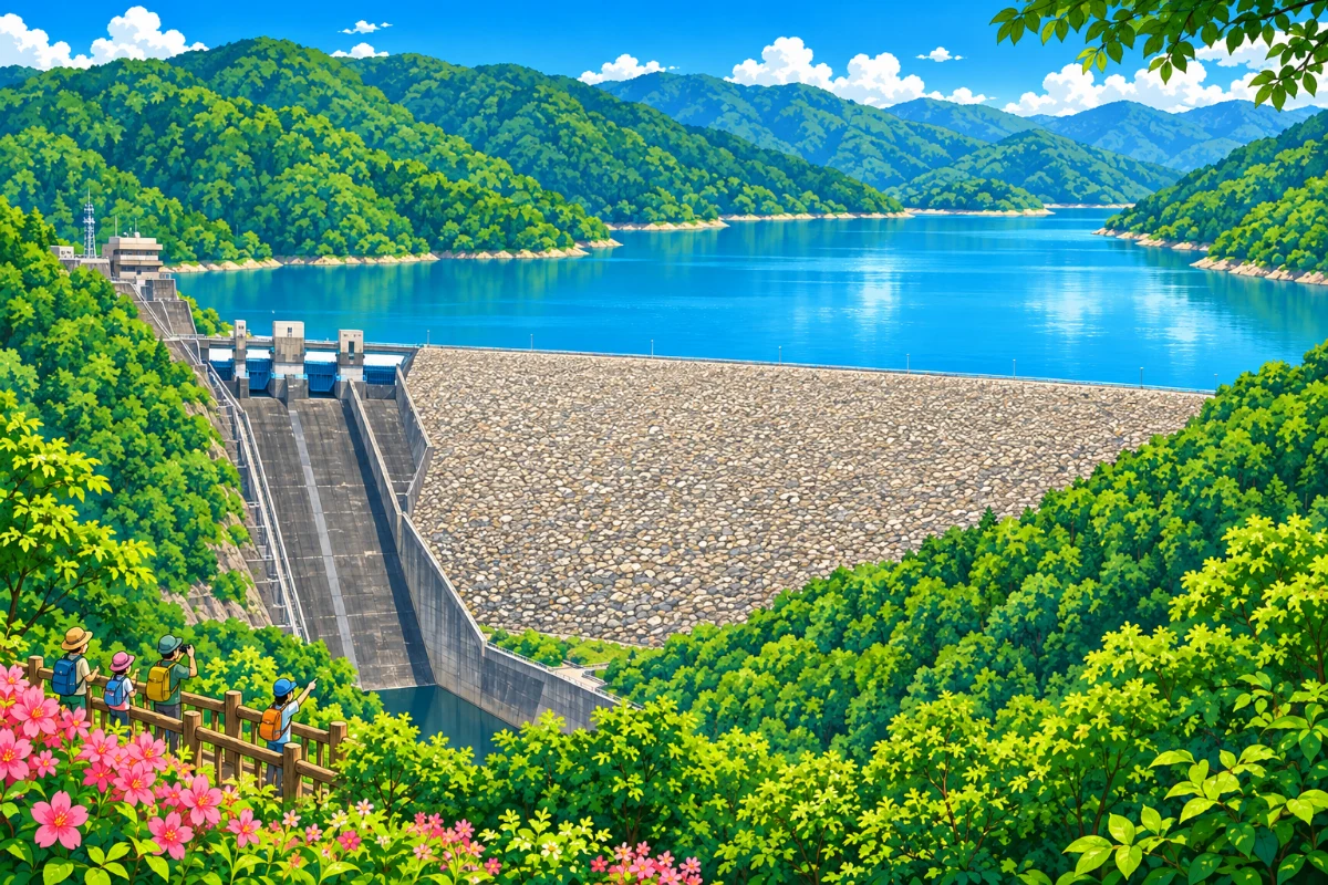阿木川ダムのイラスト