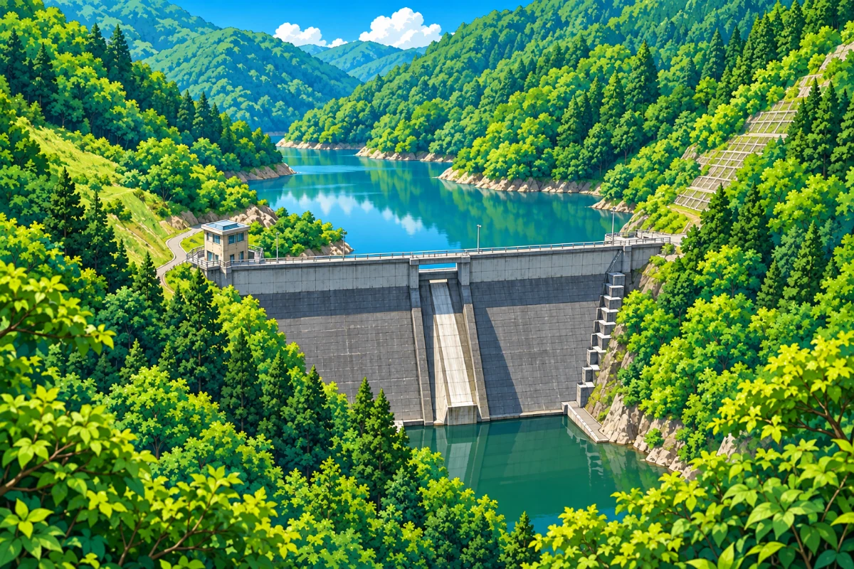 岩村ダムのイラスト
