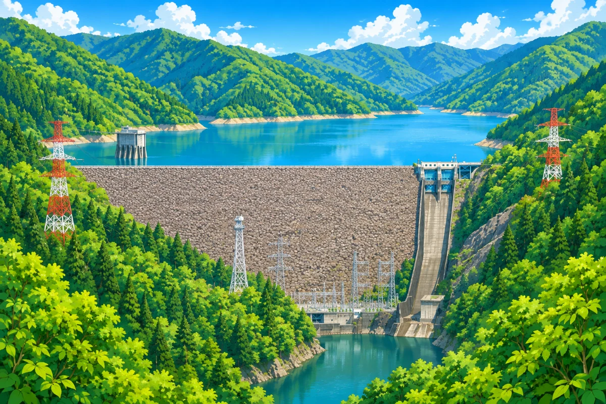 岩屋ダムのイラスト