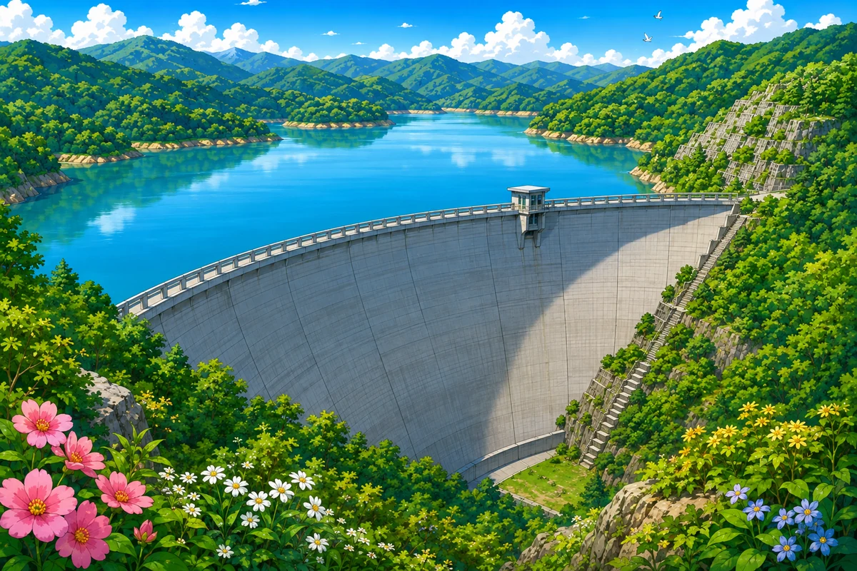 九谷ダムのイラスト