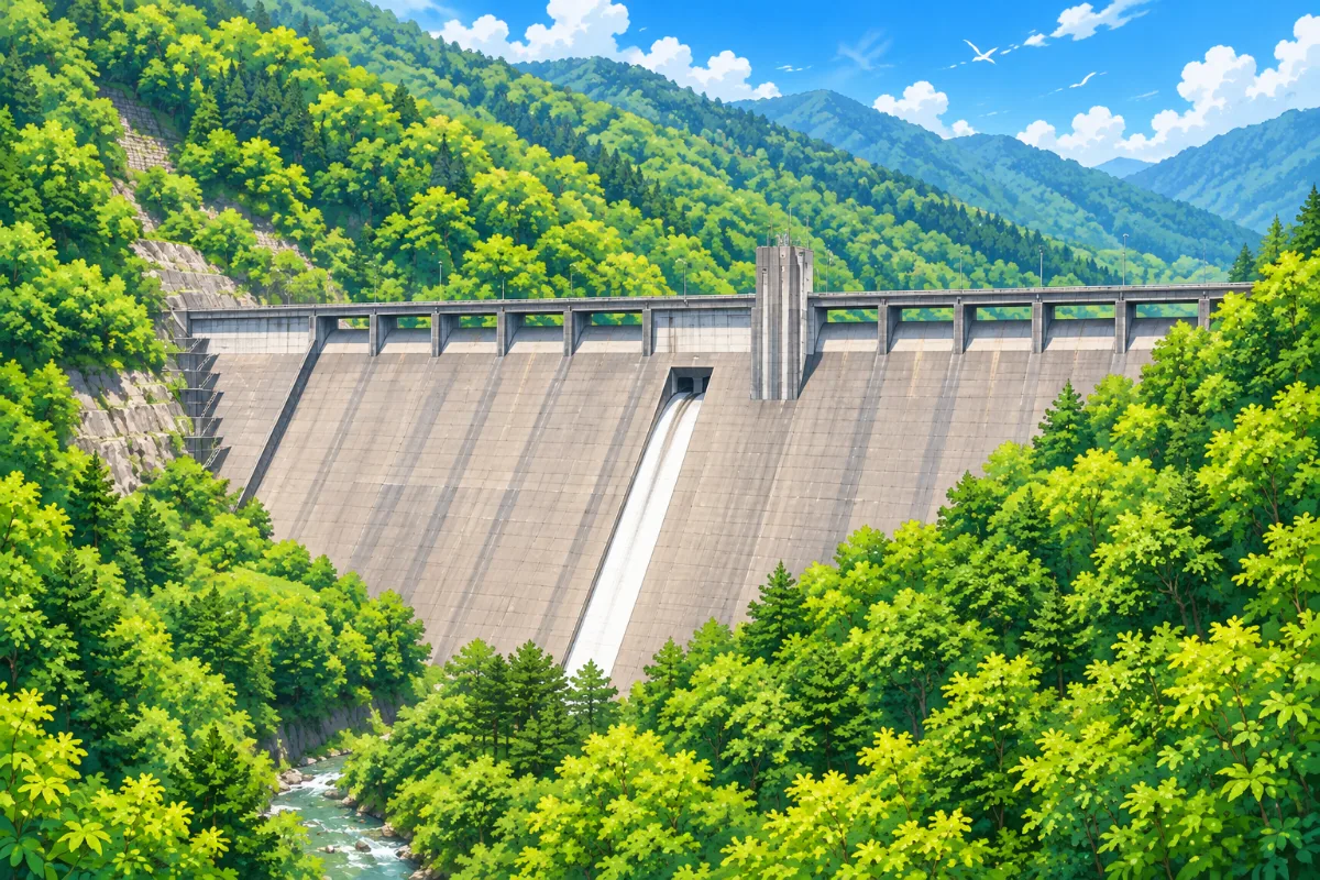 片桐ダムのイラスト