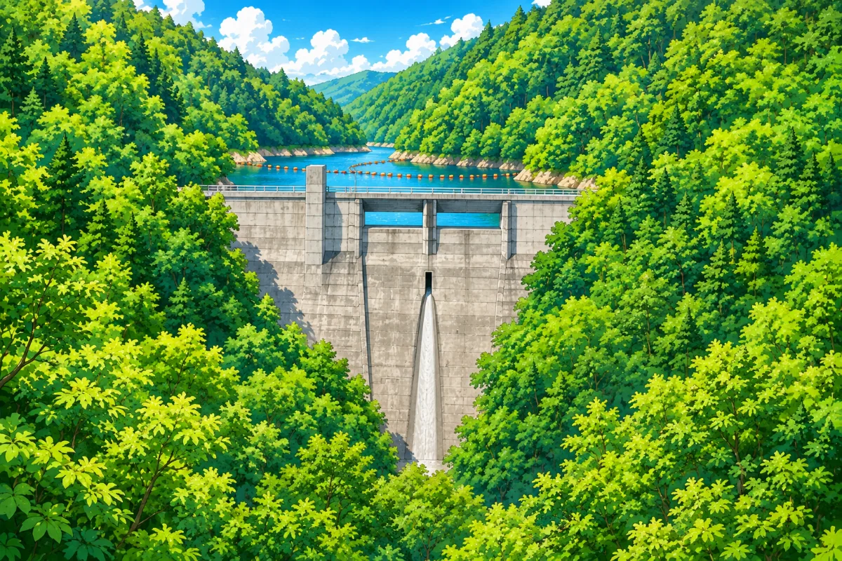 北山ダムのイラスト