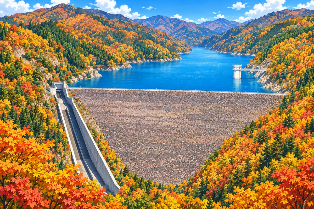 味噌川ダムのイラスト