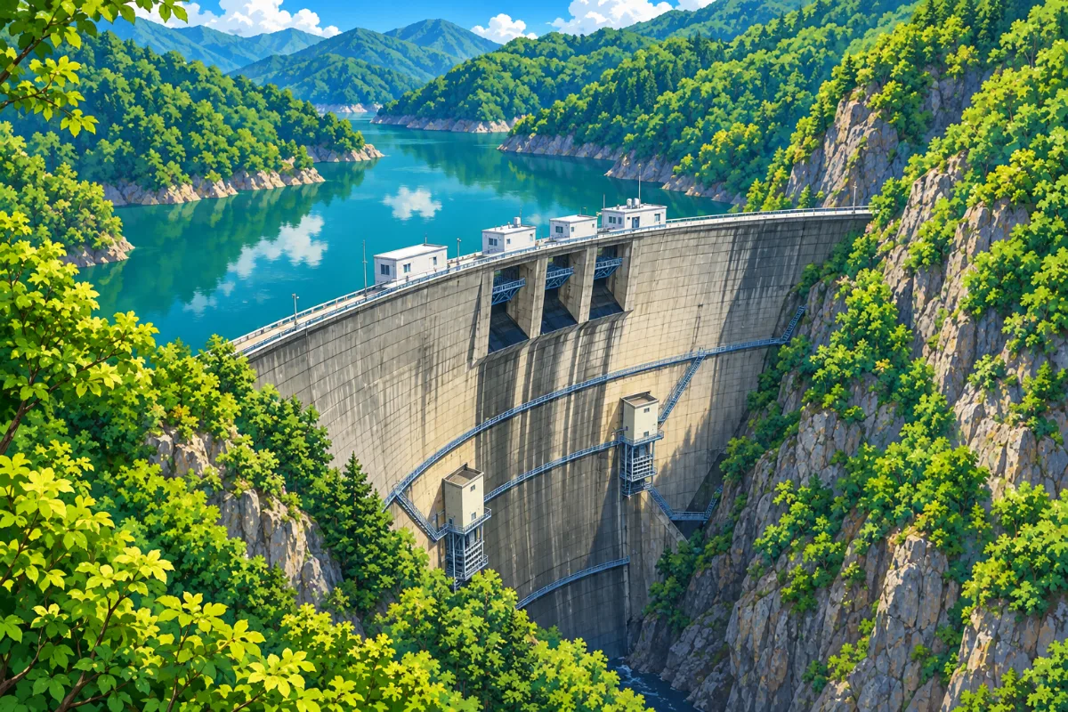 裾花ダムのイラスト