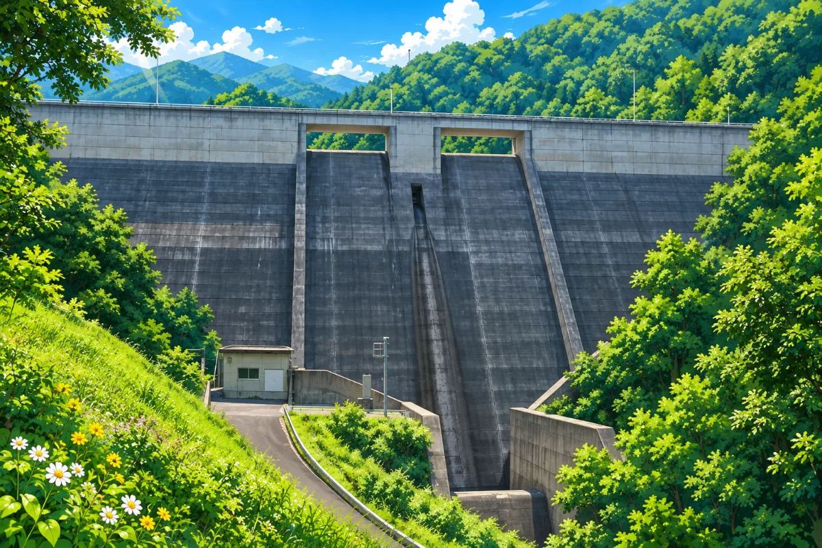 余地ダムのイラスト