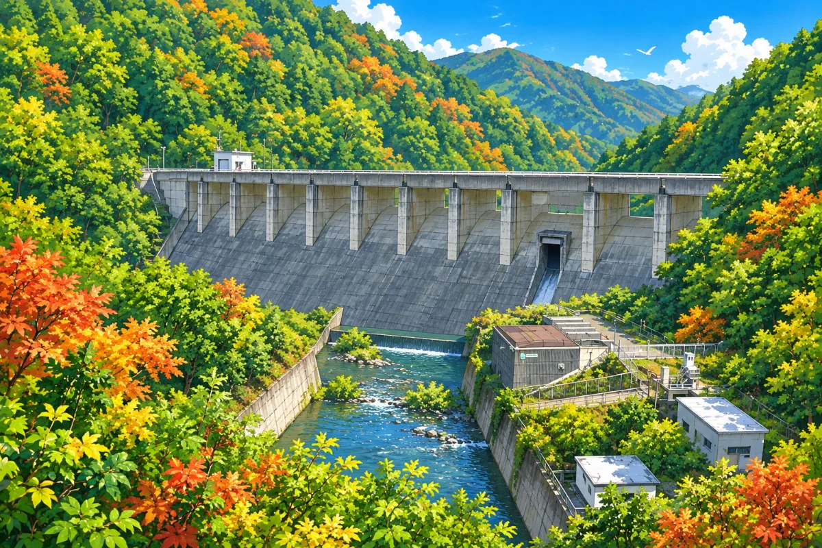 横川ダムのイラスト