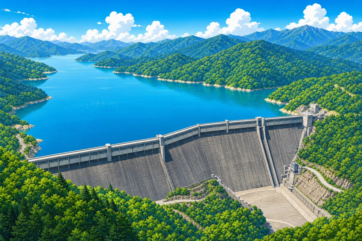 有峰ダムのイラスト