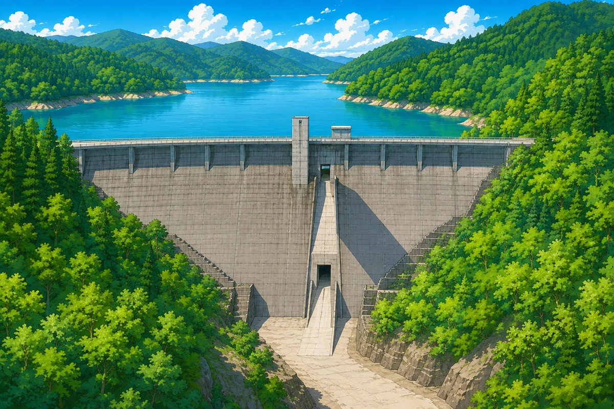 城端ダムのイラスト