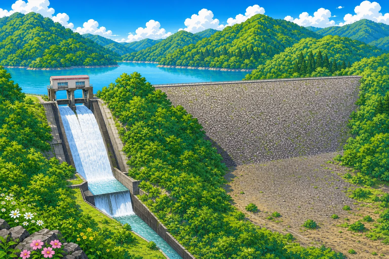 上市川第二ダムのイラスト